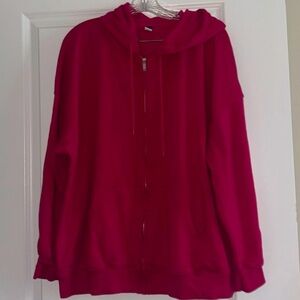 Old Navy Oversized Full-Zip Hoodie – Fuchsia, Size L, Great Condition